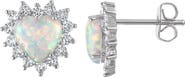 FZN Mixed Gemstone Heart Stud Earrings