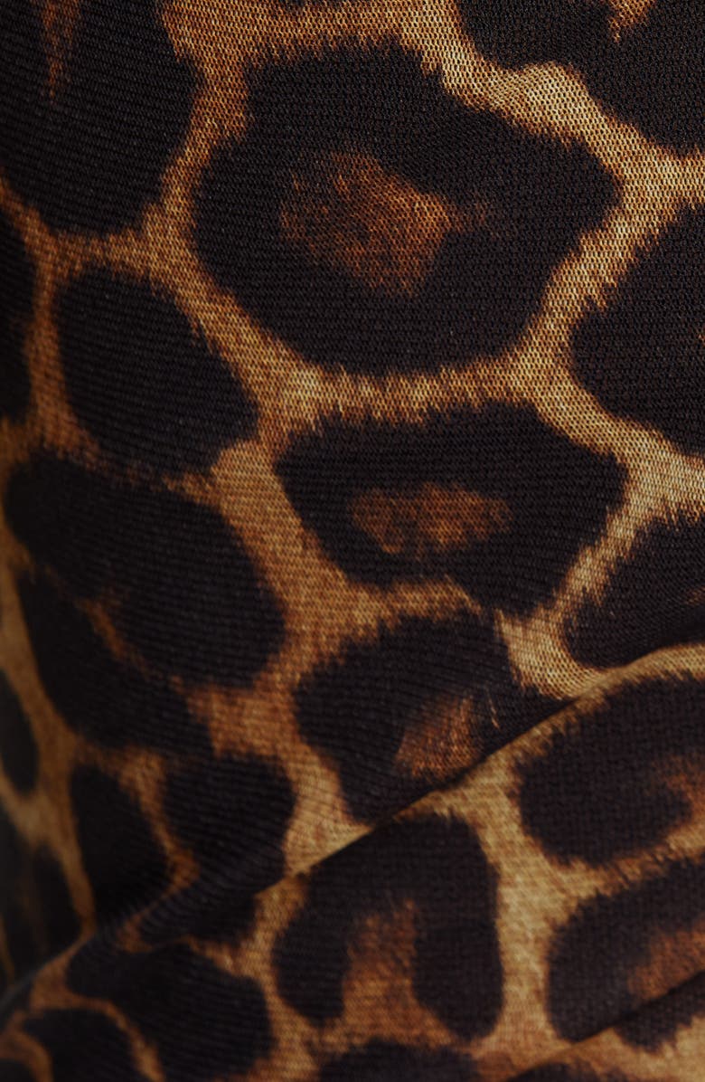 Christian Siriano Leopard Print Long Sleeve Cocktail Dress, Alternate, color, 