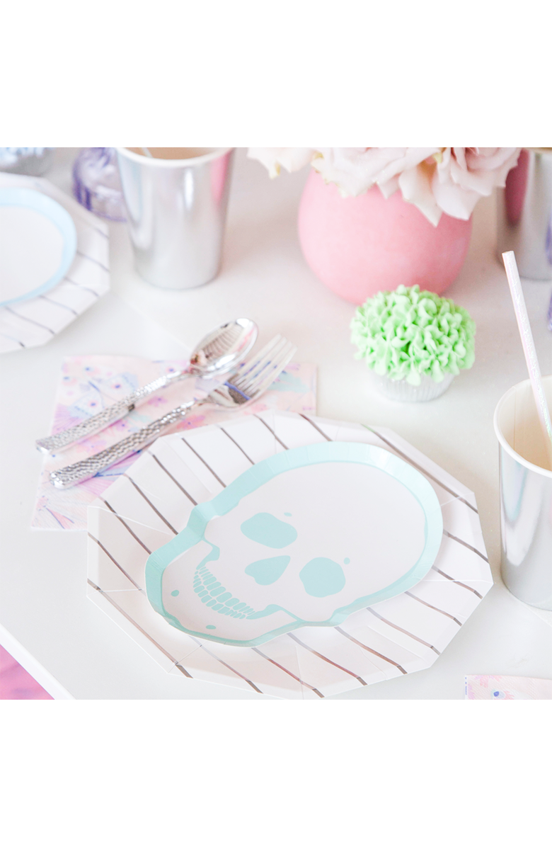 Jollity & Co. Pastel Skull Plates, Alternate, color, Small Dessert Plates - 7"