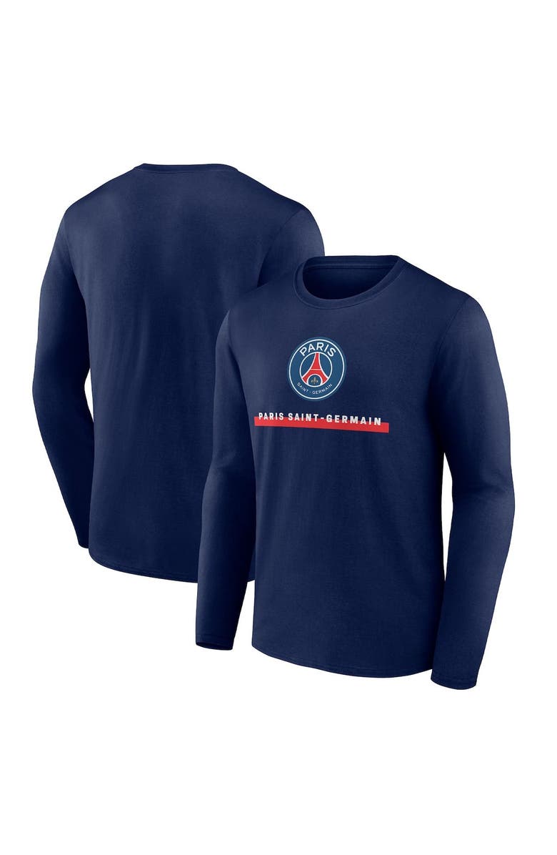 FANATICS Men's Fanatics Branded Navy Paris Saint-Germain Exploit Long Sleeve T-Shirt, Main, color, 