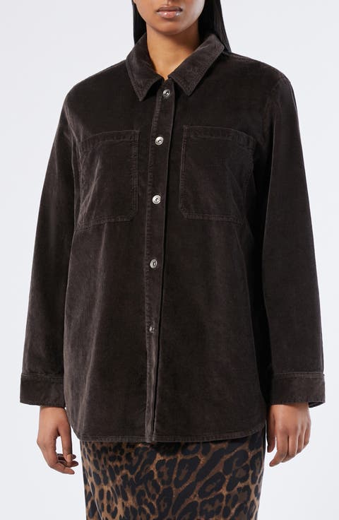 Laude Cotton Blend Corduroy Shirt Jacket (Plus)