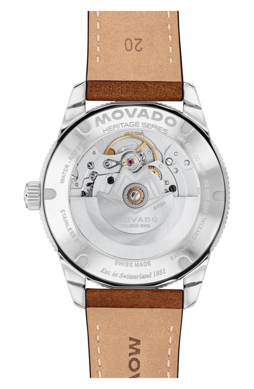 Movado Heritage Calenoplan S Automatic Leather Strap Watch, 40mm