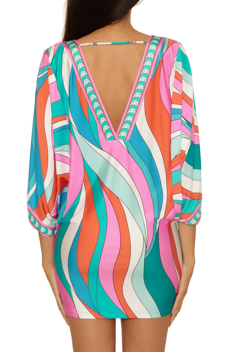 Trina Turk Apollo V-Neck Cover-Up Tunic, Alternate, color, Multi