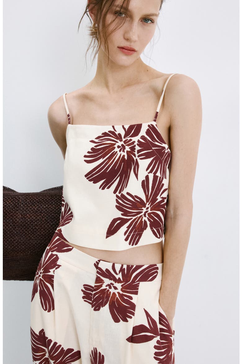 Floral Cotton Tank, Alternate, color, ECRU