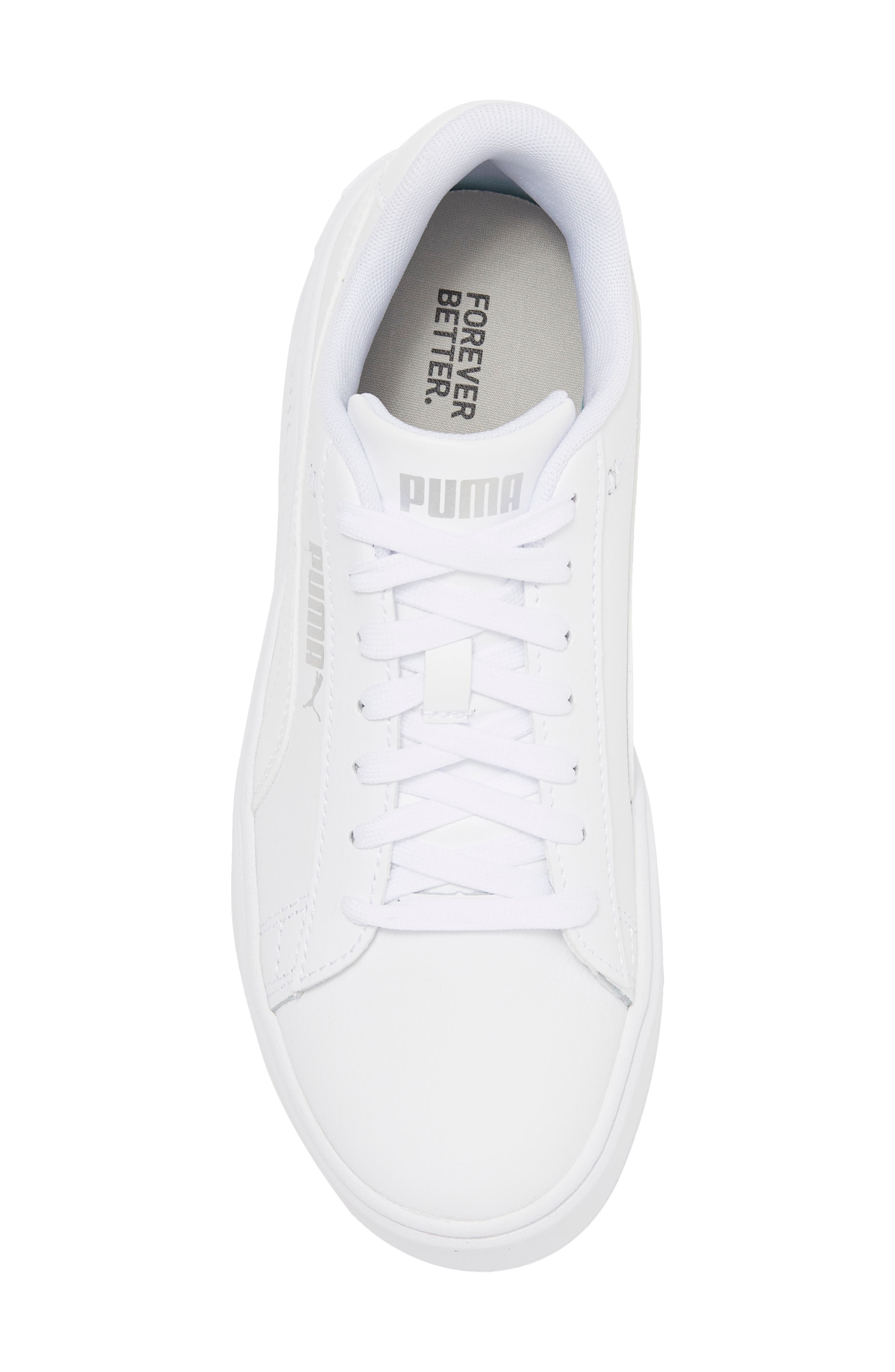 PUMA Smash V3 Platform Sneaker, Alternate, color, Puma White-Puma Silver