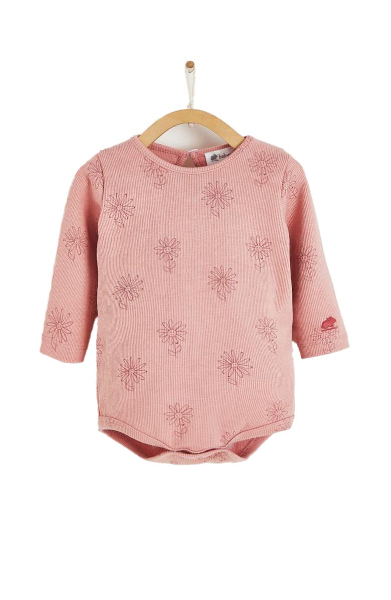 Babycottons Premium Cotton Tree Printed Long Sleeve Bodysuit For Infant, Main, color,