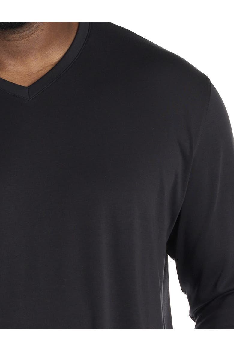 Big & Tall Georgia Long-Sleeve V-Neck T-Shirt, Alternate, color, BLACK