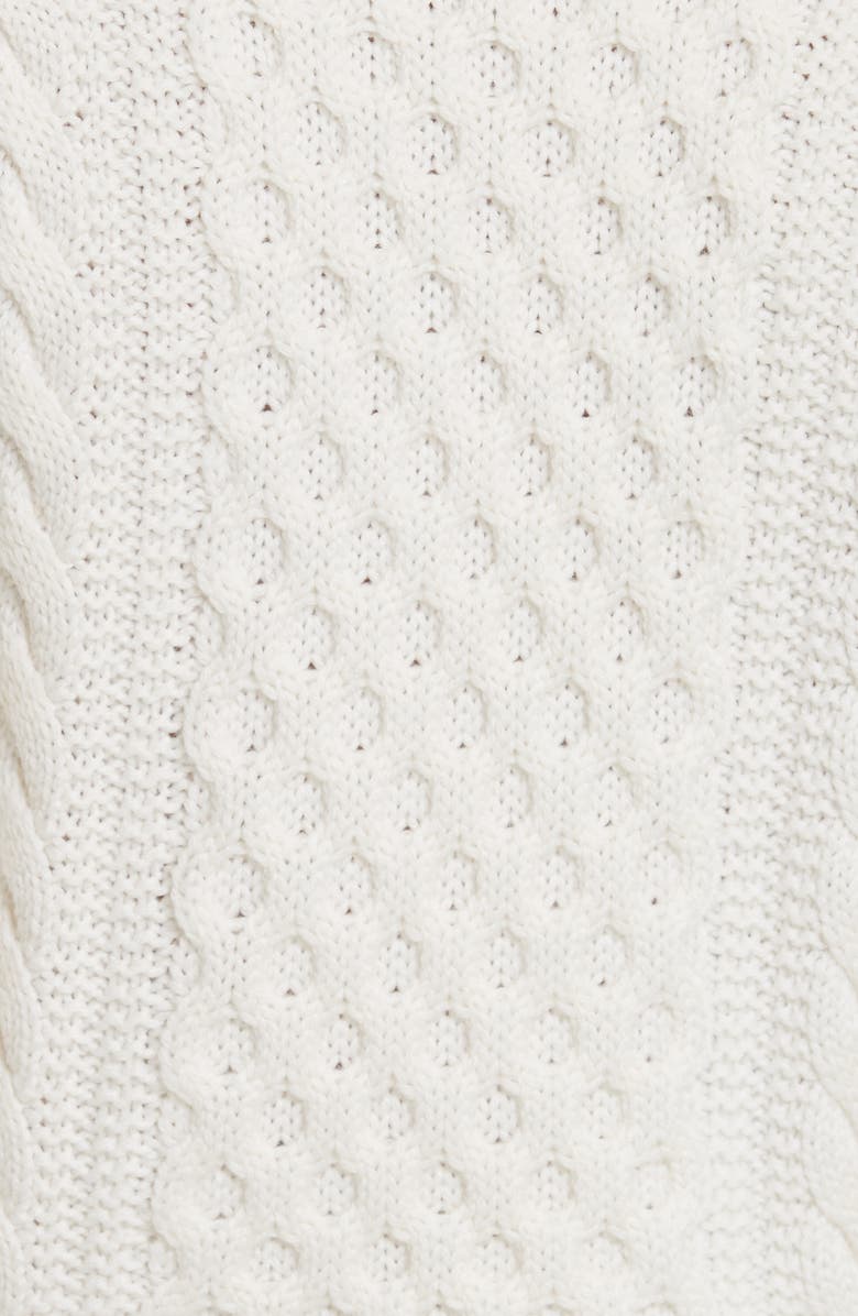 Milly Cropped Aran Stitch Sweater, Alternate, color,