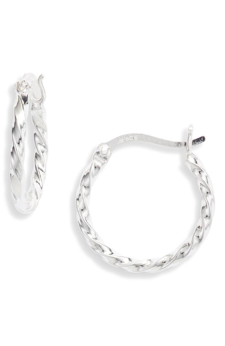 Argento Vivo Sterling Silver Twist Hoop Earrings, Main, color,