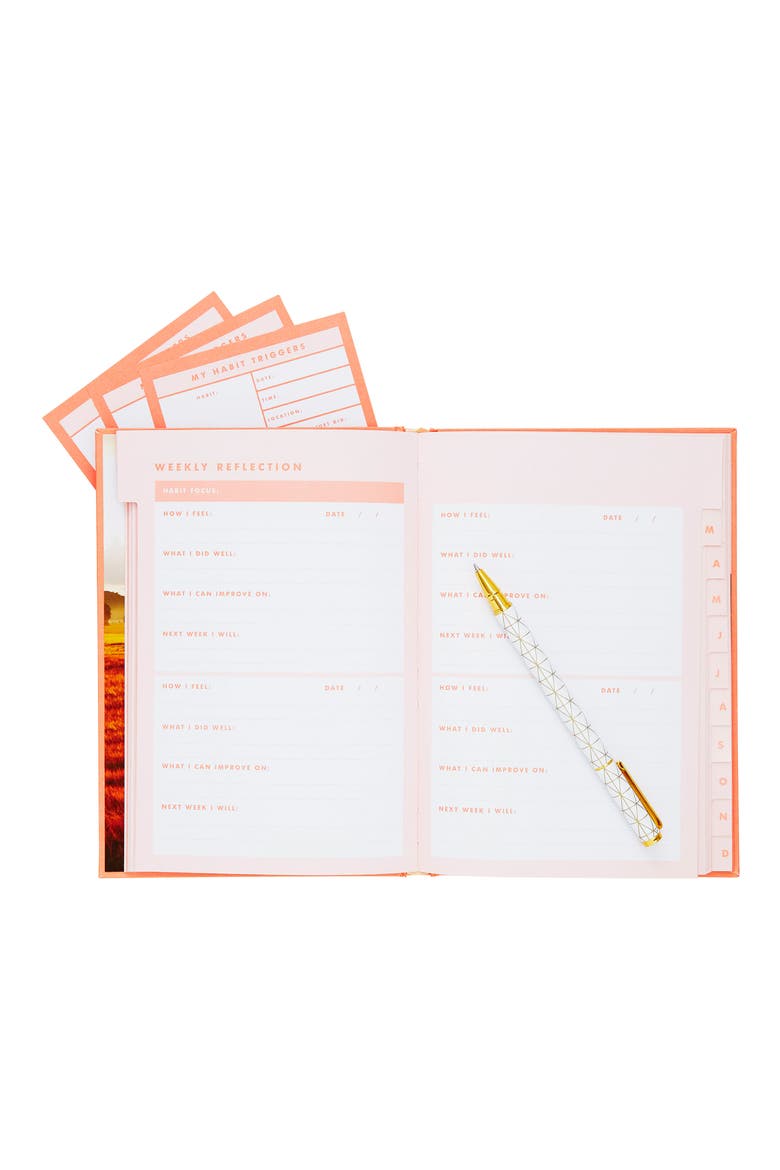 Habits: Inspiration Hardcover Journal, Alternate, color, ORANGE