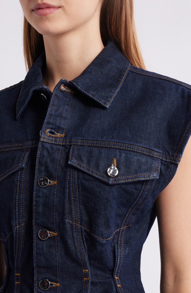 FRAME The Nipped Denim Vest, Alternate, color, Rinse