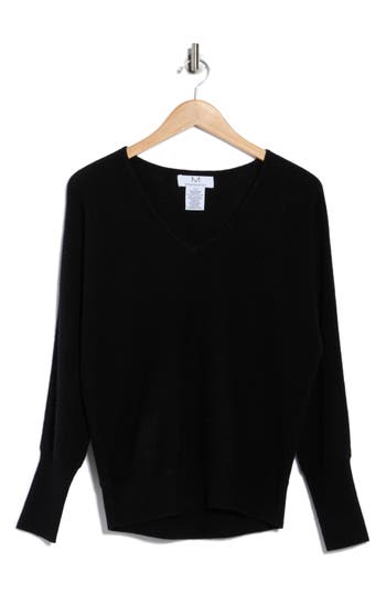 Magaschoni Cashmere V-neck Dolman Sweater In Black