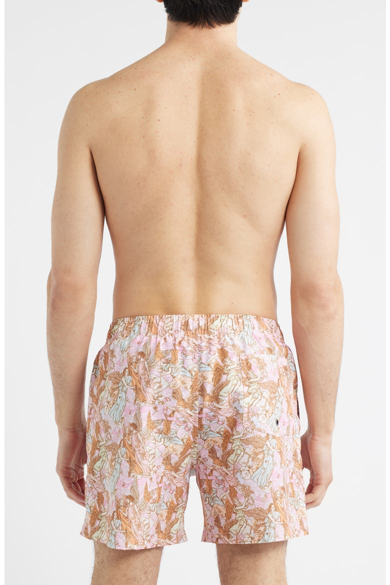 Floral Swim Trunks, Alternate, color, PINK