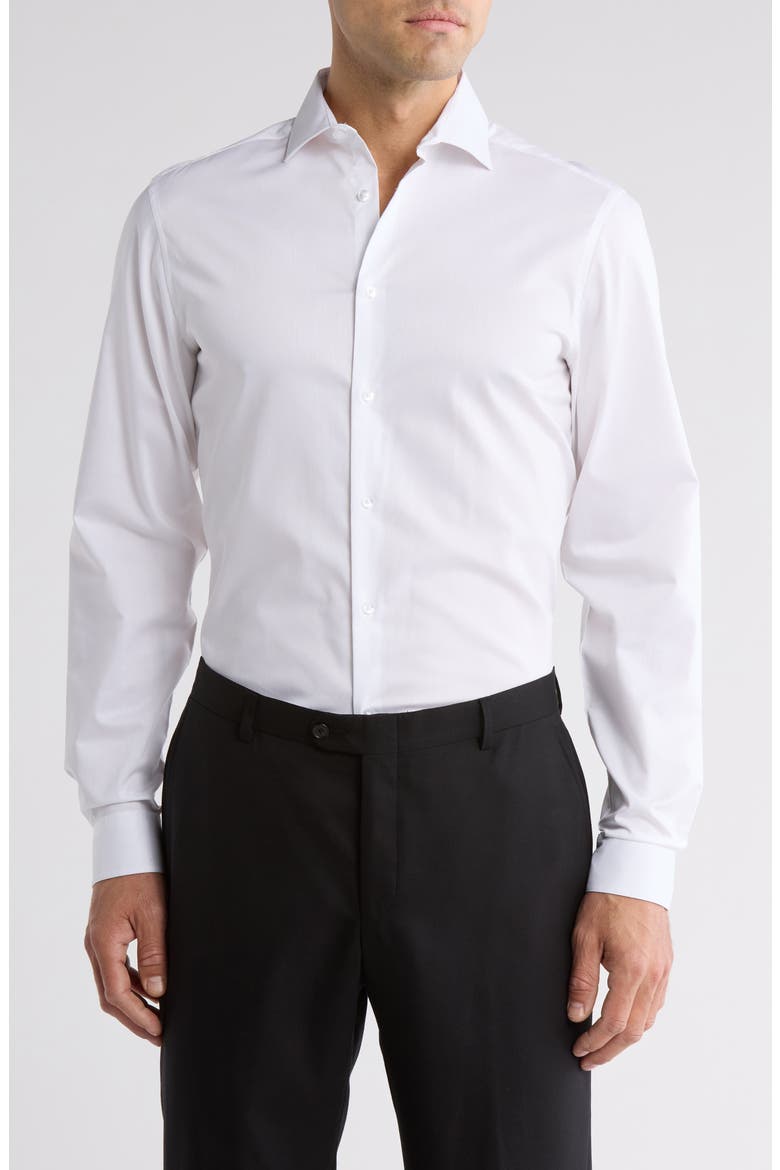 Lasting Color Slim Fit Dress Shirt, Main, color, WHITE