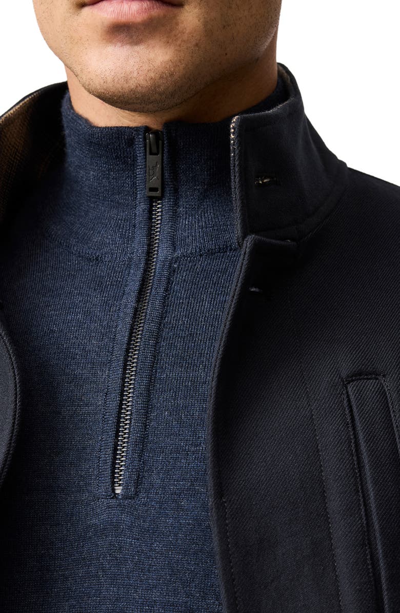 Rodd & Gunn Nobles Funnel Neck Merino Wool Half Zip Sweater, Alternate, color, Midnight