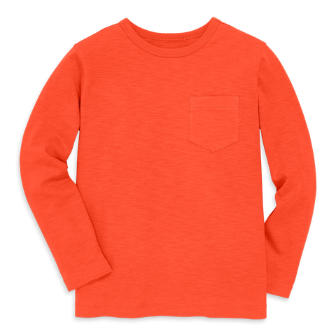 Kids Long Sleeve Slub Pocket Tee