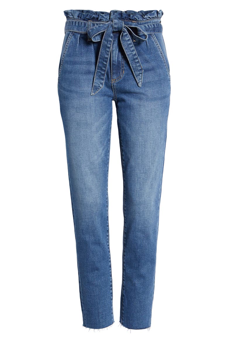 Paperbag Waist Skinny Jeans, Alternate, color, PRETTY