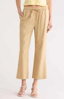 EDIT by JASON WU Crop Wide Leg Cotton Blend Pull-On Pants