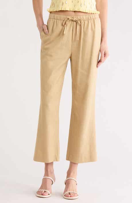 EDIT by JASON WU Crop Wide Leg Cotton Blend Pull-On Pants
