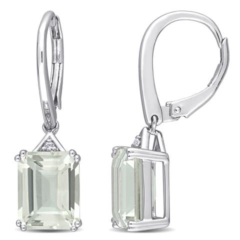 Gemstones Octagon Drop Earrings