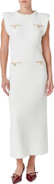 Endless Rose Knit Padded Shoulder Maxi Dress