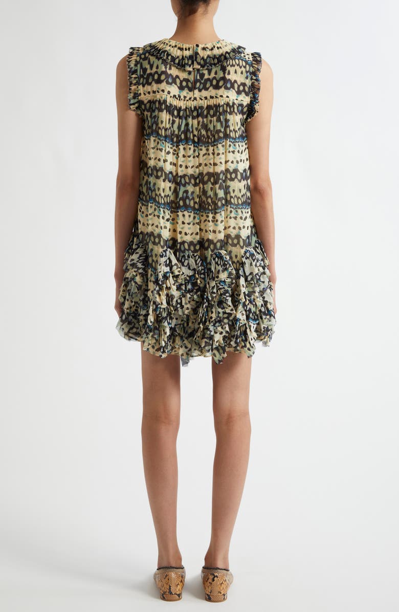 Ulla Johnson Miri Pleated Ruffle Silk Shift Dress, Alternate, color, 