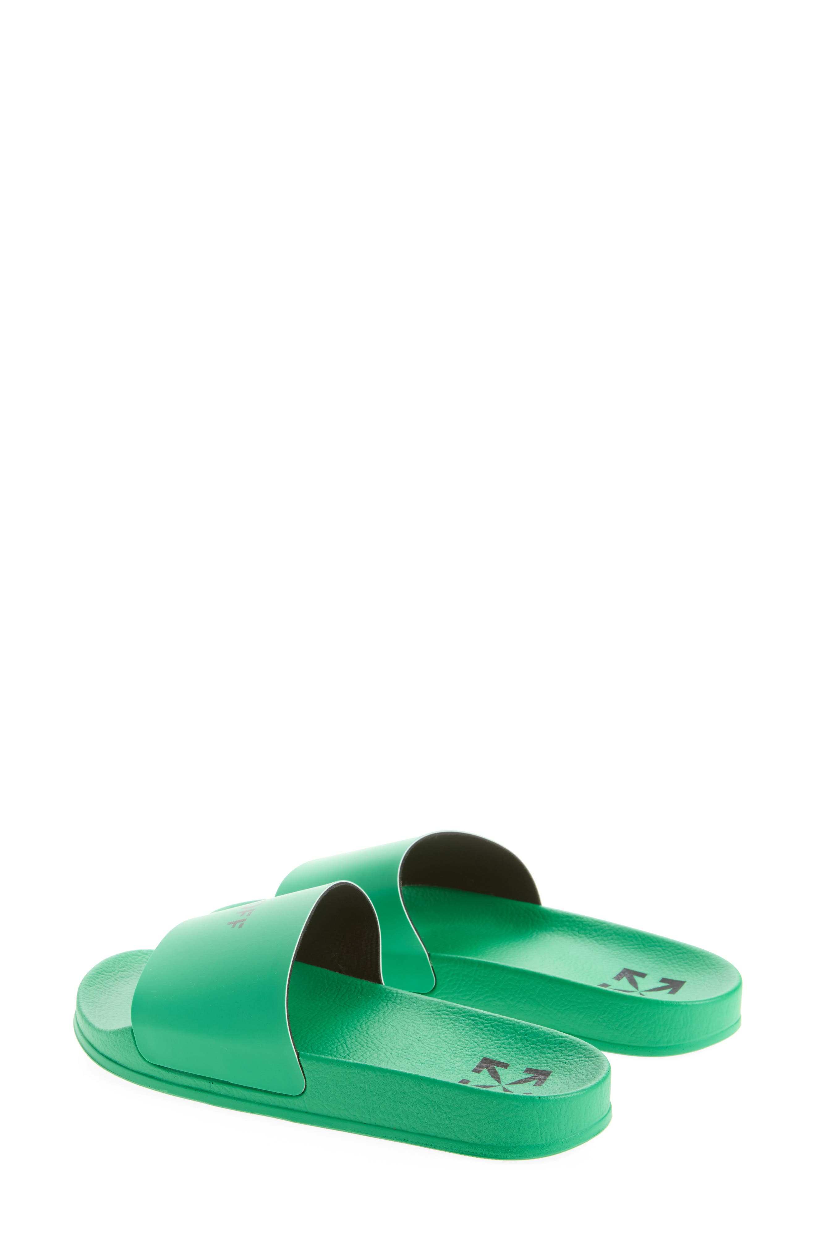 Off-White Logo Pool Slide Sandal, Alternate, color, Green No Color