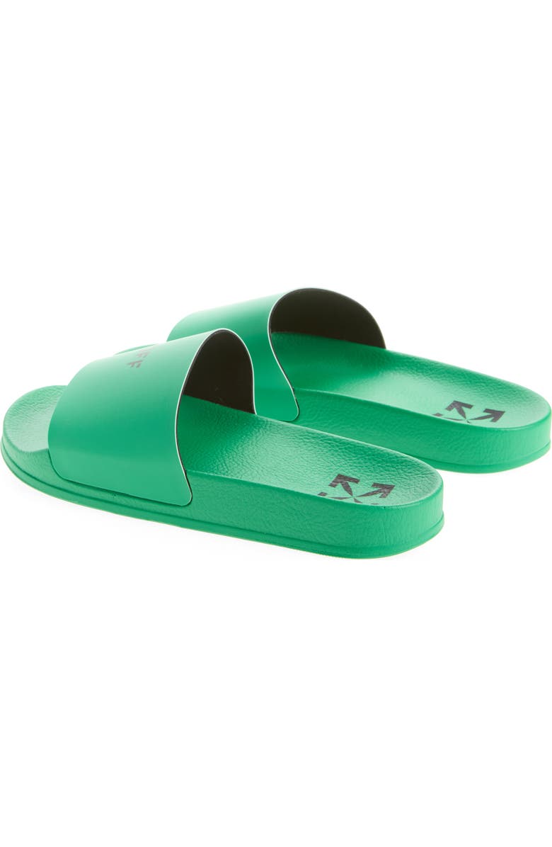 Off-White Logo Pool Slide Sandal, Alternate, color, Green No Color