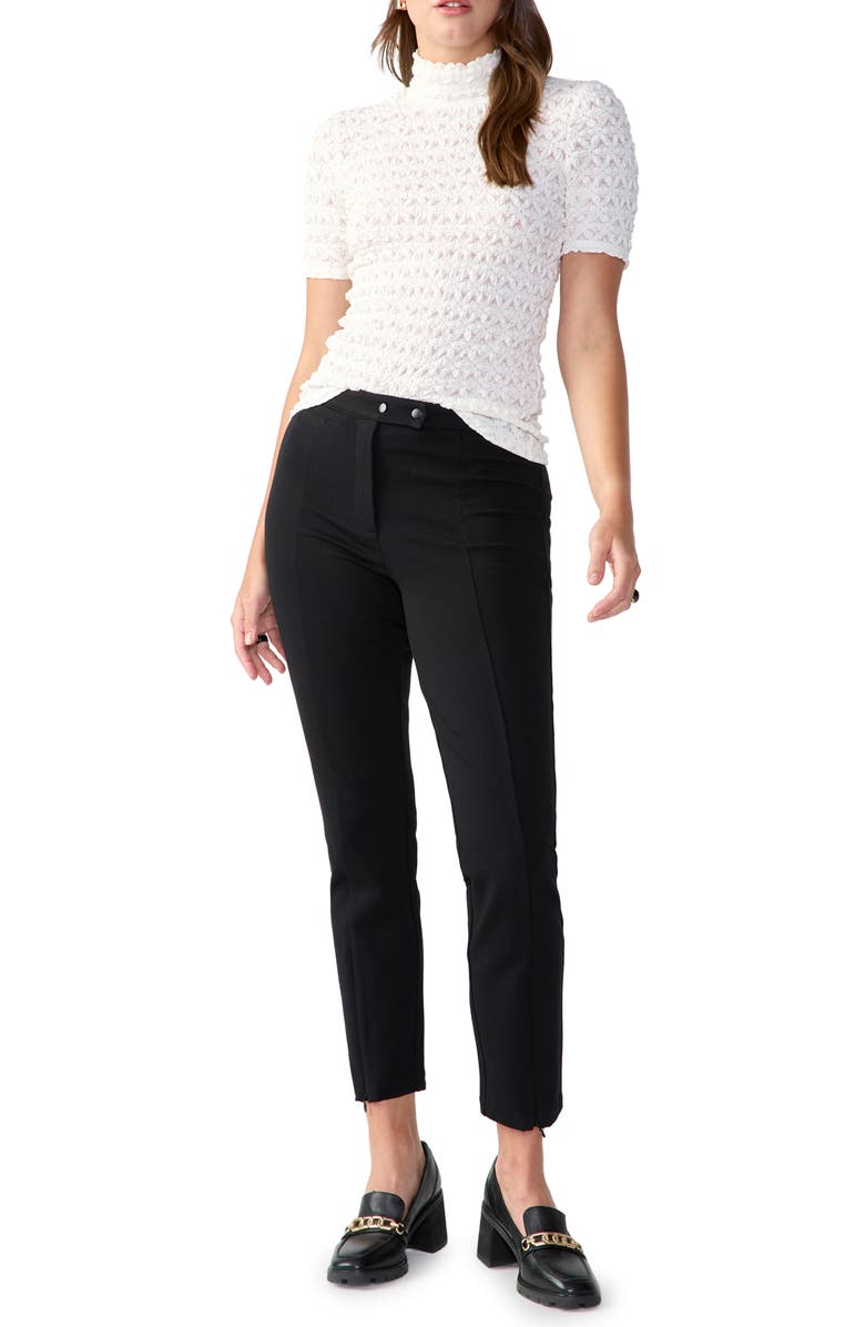Sanctuary Starlight Ankle Zip Stretch Pants, Alternate, color, Black