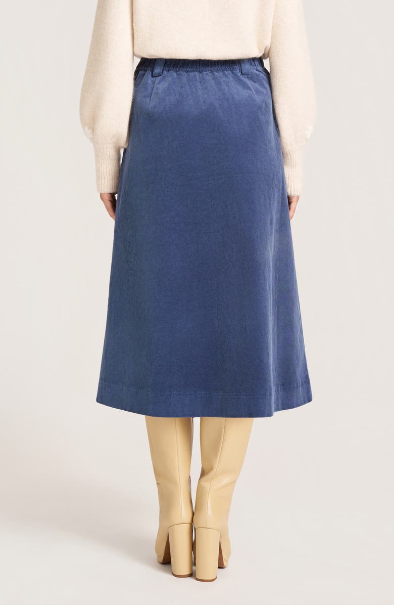 matty m. Marlowe Corduroy Midi Skirt, Alternate, color, French Blue