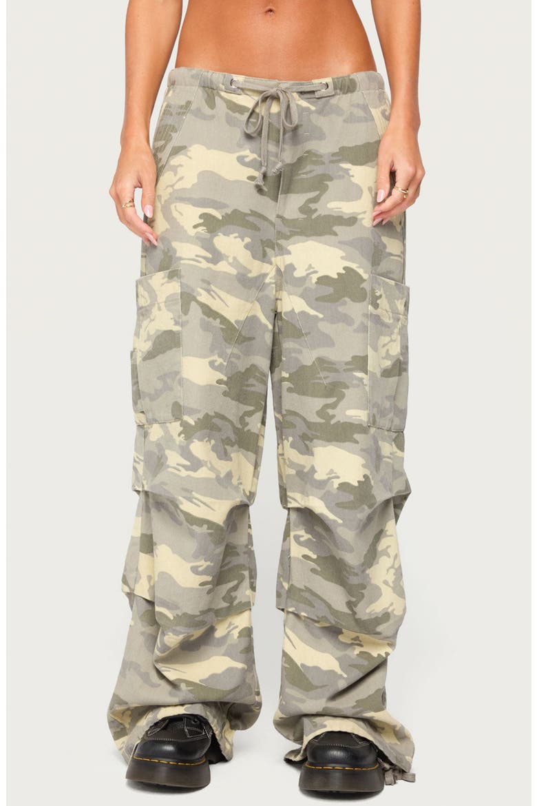 Emzi Baggy Cotton Cargo Pants, Main, color, GRAY