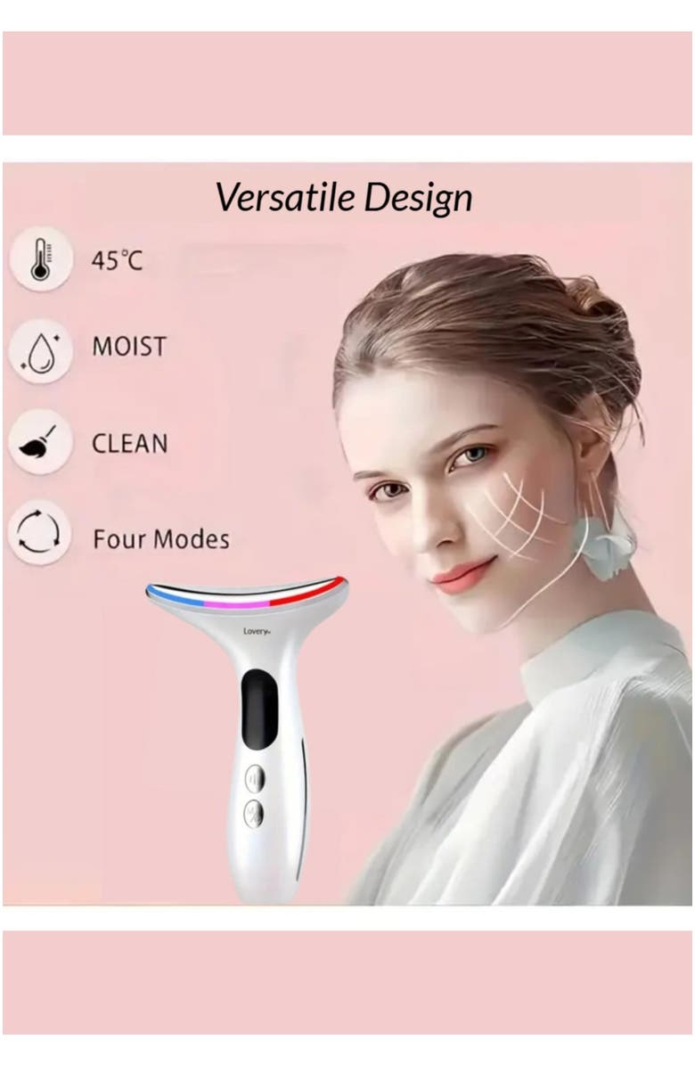 Lovery Light based multifunctional Face and Neck Beauty Massager wand, Skin care tool, Alternate, color, White