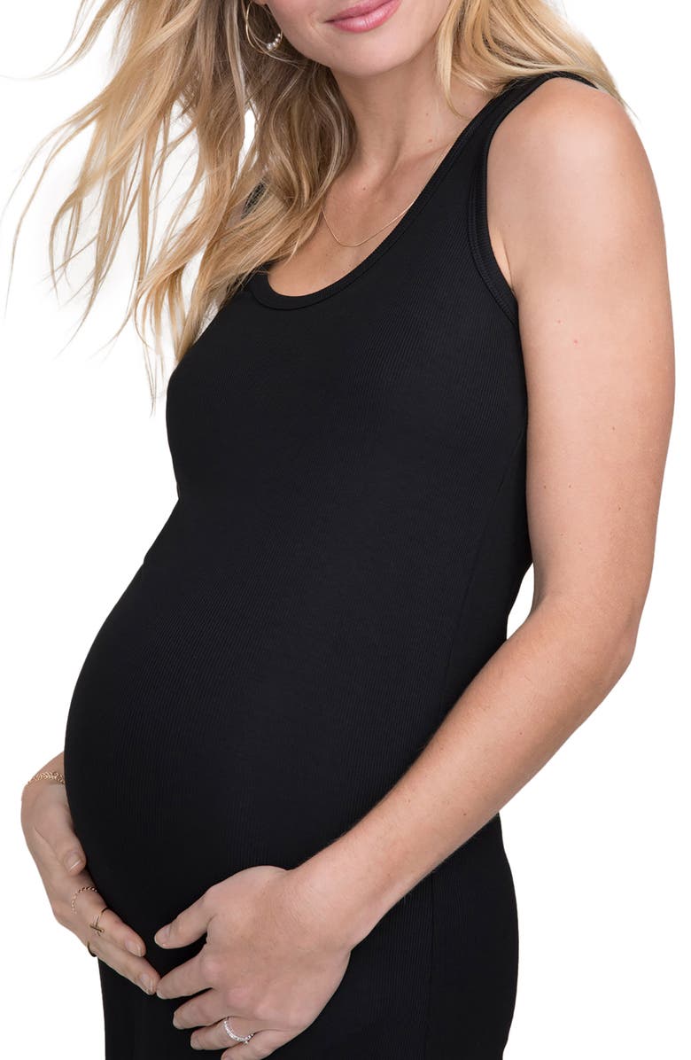 HATCH The Long Body Cotton Maternity Tank Dress, Alternate, color,