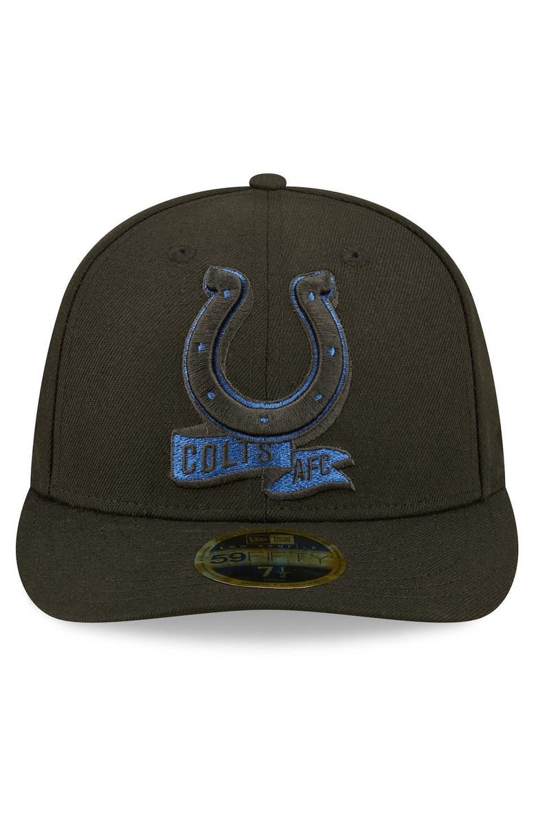 New Era Men's New Era Black Indianapolis Colts 2022 Sideline 59FIFTY Low Profile Pop Fitted Hat, Alternate, color,
