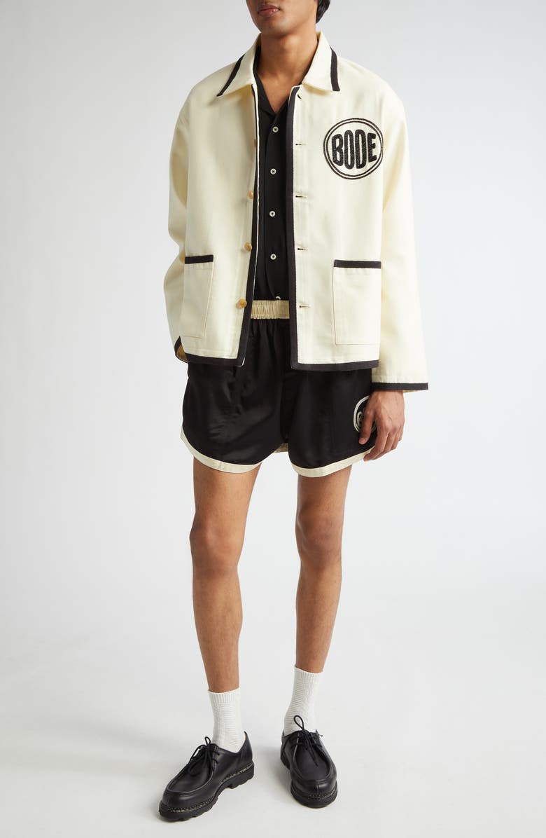 Bode Beaded Player Jacket, Alternate, color, Black Cream