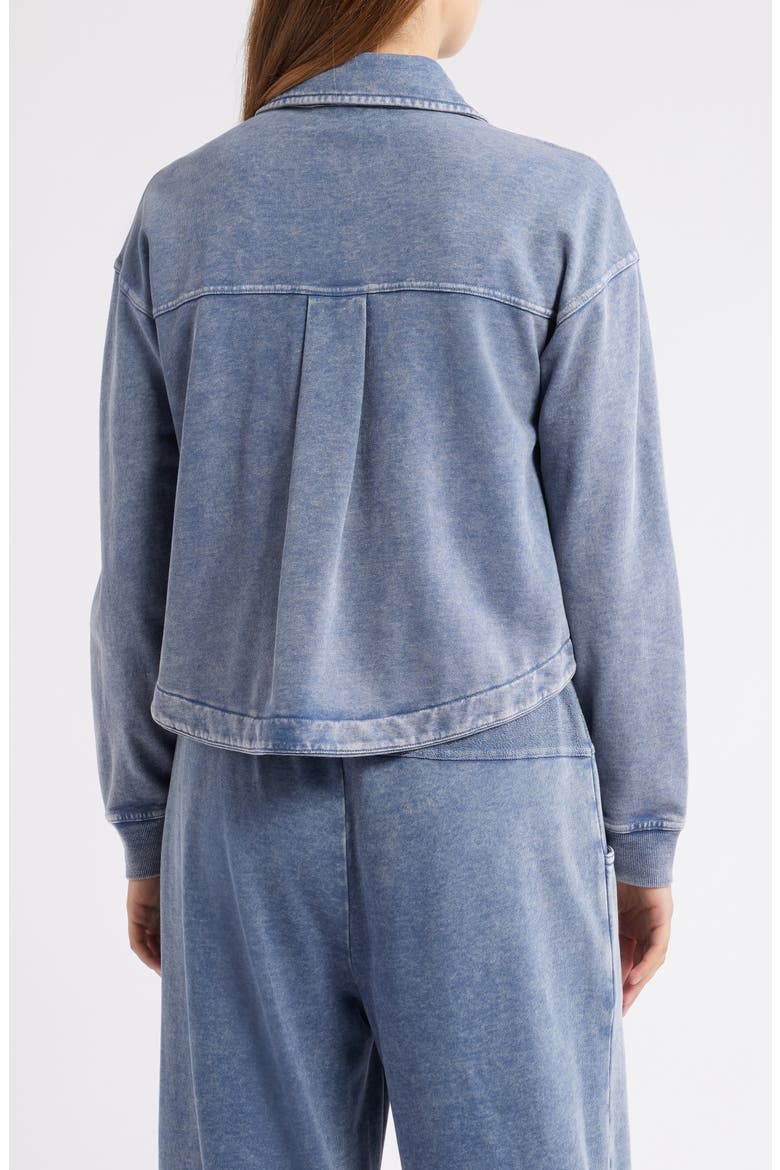 Crop Knit Shacket, Alternate, color, CADET BLUE