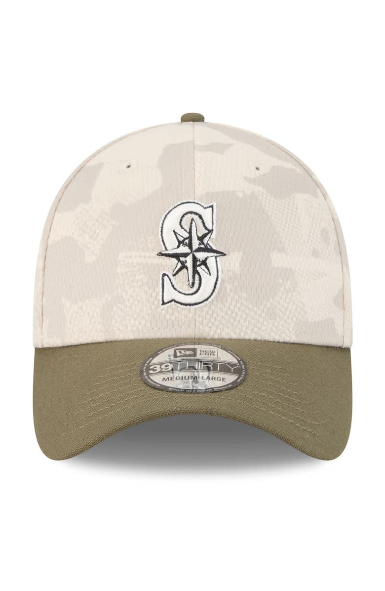 New Era Men's New Era Light Beige/Olive Seattle Mariners 2025 Armed Forces Day 39THIRTY Flex Hat, Alternate, color, Light Beige