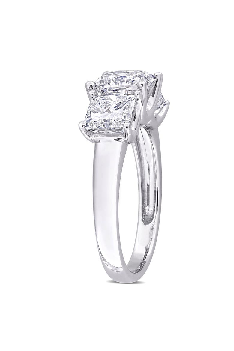 3-1/2 CTW Lab-Grown Diamond Princess 3-Stone Ring, Alternate, color, White Gold