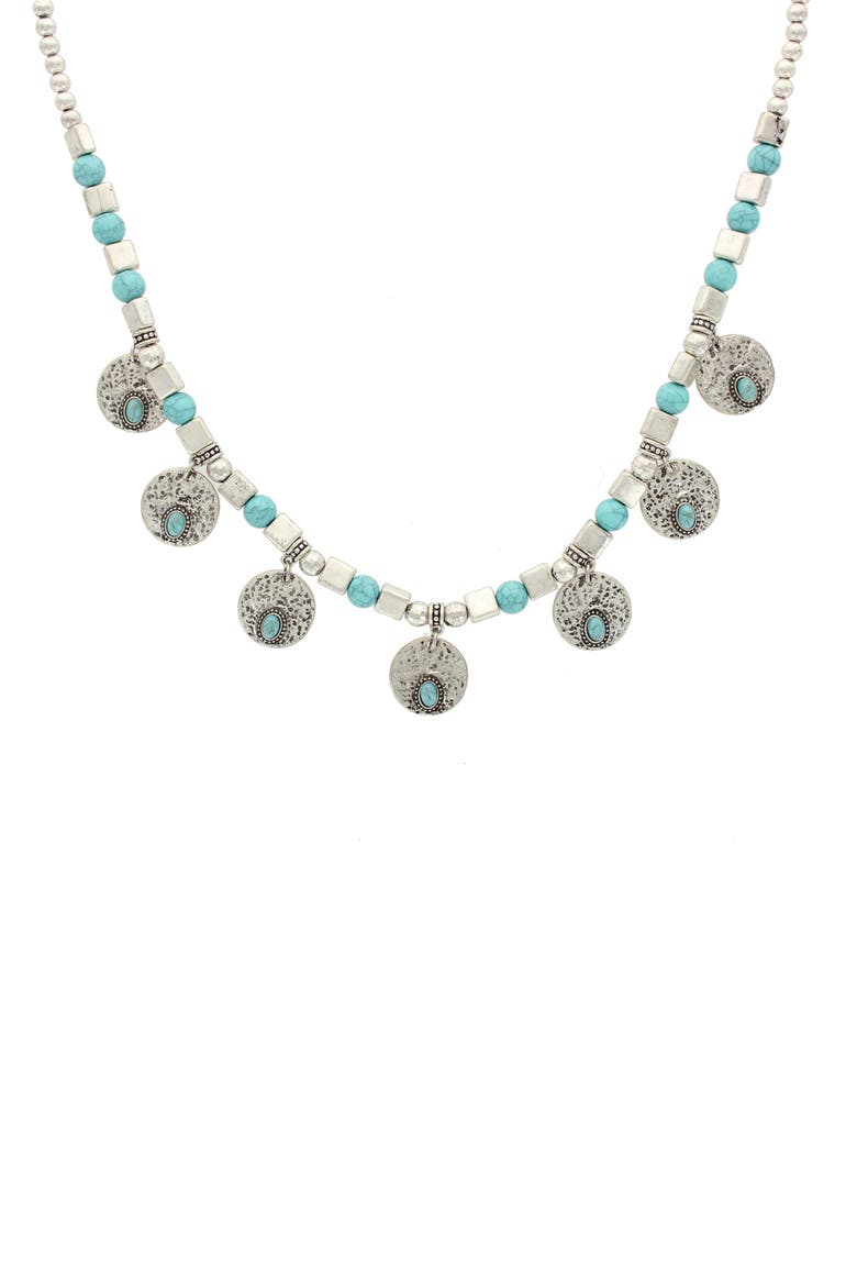 Cadia Resin Shaker Necklace, Main, color, BLUE