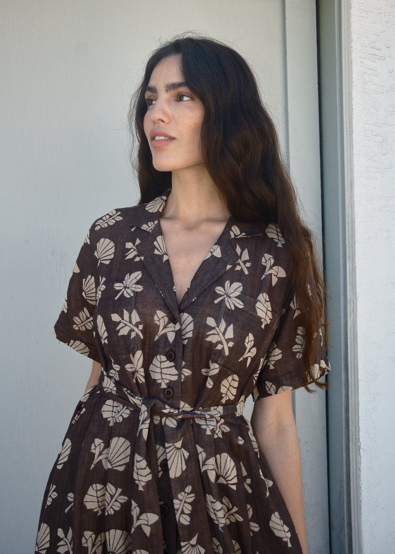 Sabine Button Front Collared Midi Dress - image 2