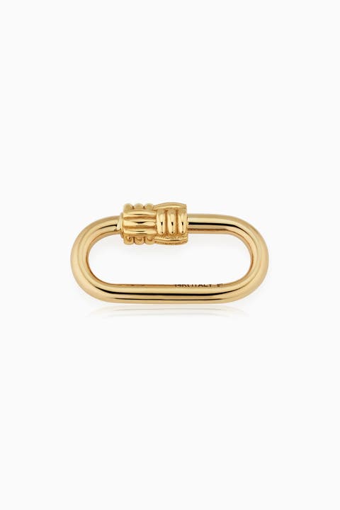 14K Gold Connect Me Quilt Oval Clasp