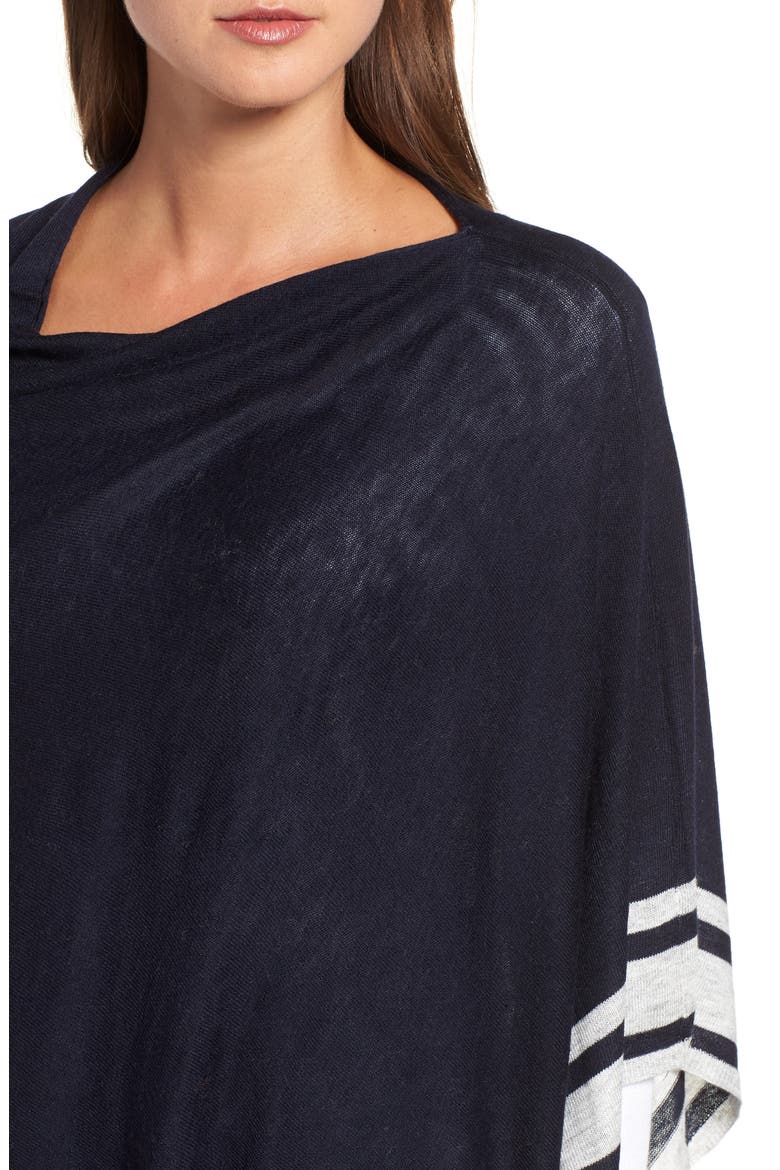Border Stripe Ruana, Alternate, color, ECHO NAVY