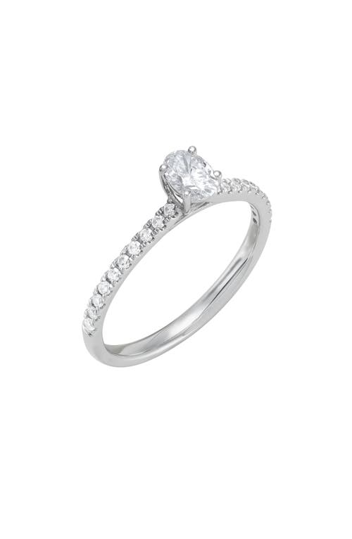 Frankie & Zoe 10k White Gold Oval Lab Grown Diamond Solitaire Ring In Gold