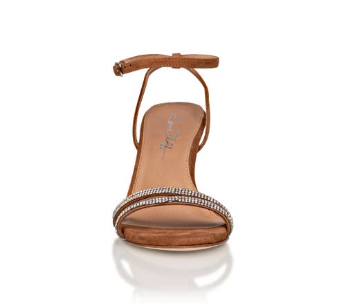Joan Oloff Shoes Fame Ankle Strap Sandal Heel In Brown