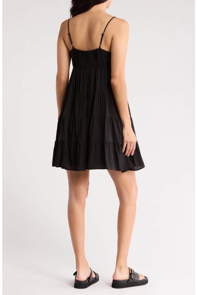 Empire Waist Minidress, Alternate, color, BLACK
