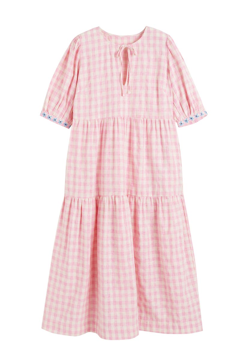 Chinti & Parker Linen Blend Gingham Day Dress, Alternate, color, Pink Gingham