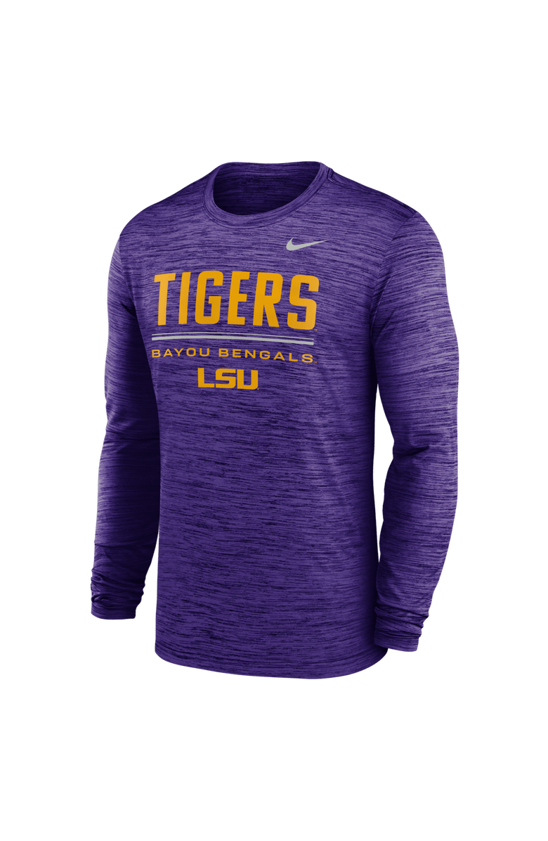 Nike Men's Nike Purple LSU Tigers Sideline Velocity Dri-FIT Long Sleeve T-Shirt, Alternate, color, Purple
