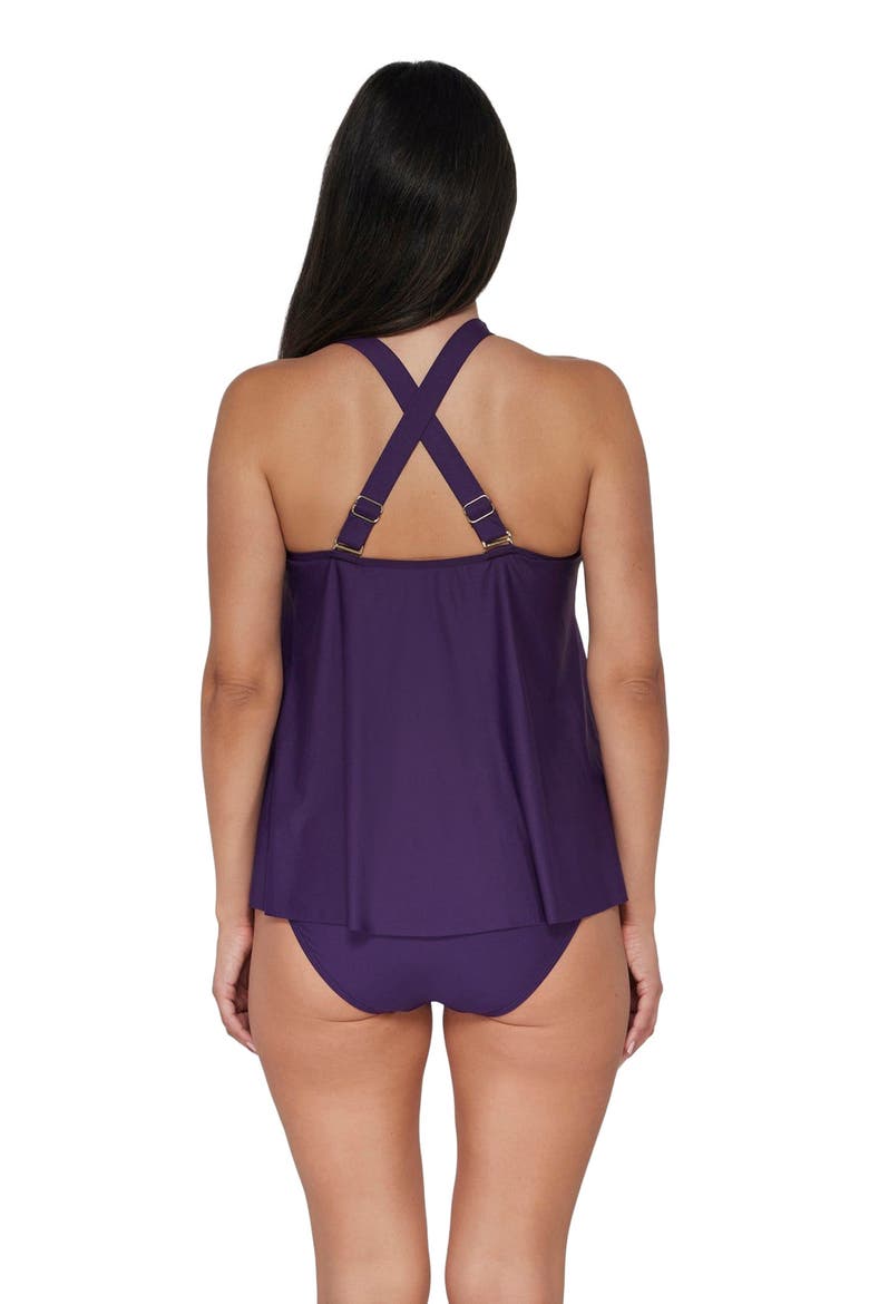 Sadie Tankini Swimsuit Top, Alternate, color, Paradise Plum