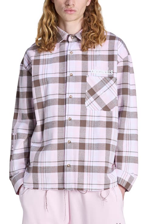 Cotton Flannel Button-Up Shirt