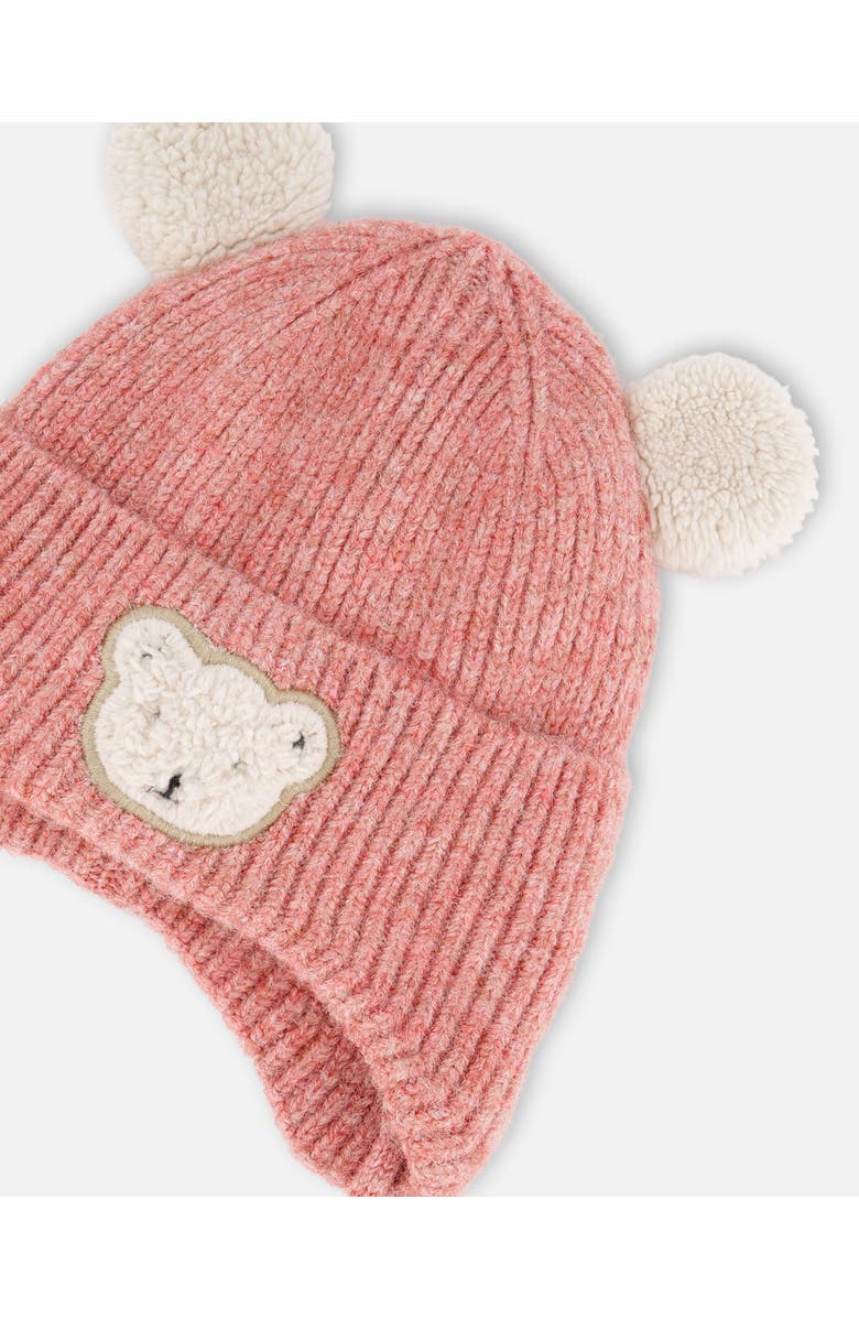Deux par Deux Lined Winter Knit Hat with Ear Flaps, Alternate, color, Dusty Pink